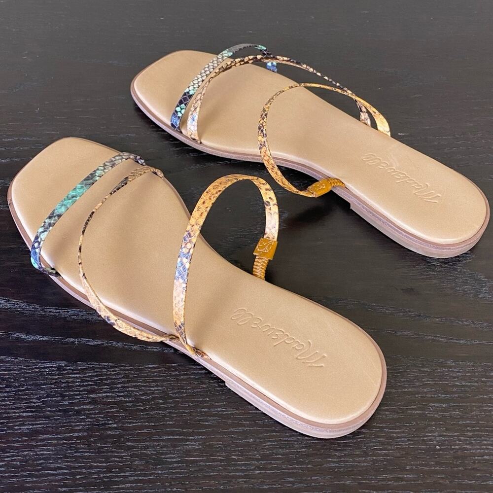 Madewell The Lyra Snake Print Slide Sandal, Sz 6.5 - Picture 9 of 13